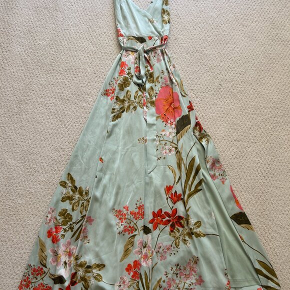 Floral Maxi Dress in Green and Pink - Picture 5 of 6